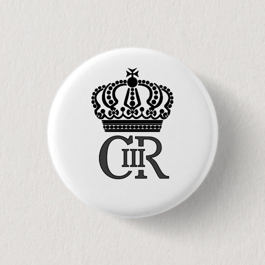 Badge du roi Charles III avec chiffrement et couro (Devant)