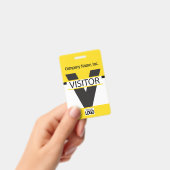 Badge du visiteur avec votre logo - Jaune (Manuel / portable)