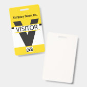 Badge du visiteur avec votre logo - Jaune (Avant & arrière)