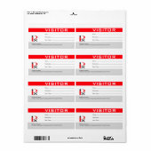 Badge du visiteur Étiquette rouge (Feuille entière)