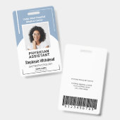 Badge Dusty Blue Hospital Code photo de l'employé Médica (Avant & arrière)