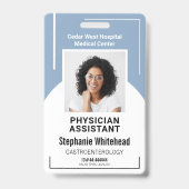 Badge Dusty Blue Hospital Code photo de l'employé Médica (Avant)