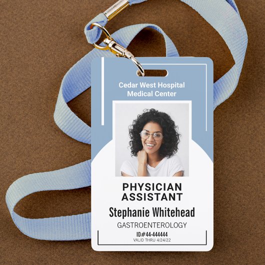 Badge Dusty Blue Hospital Code photo de l'employé Médica