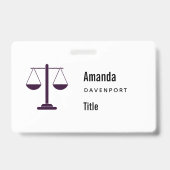 Badge Échelles de justice Symbole d'entreprise de servic (Arrière)