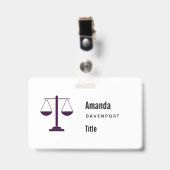 Badge Échelles de justice Symbole d'entreprise de servic (Avant avec clip)