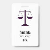 Badge Échelles de la justice Symbole d'entreprise de ser (Arrière)