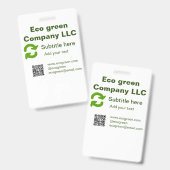 Badge Eco green nom de l'entreprise q r code site intern (Avant & arrière)
