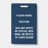 Badge École de Parties scintillant Blue & Silver Footbal (Arrière)