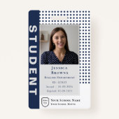 Badge Ecole moderne marine photo bleu Université (Devant)