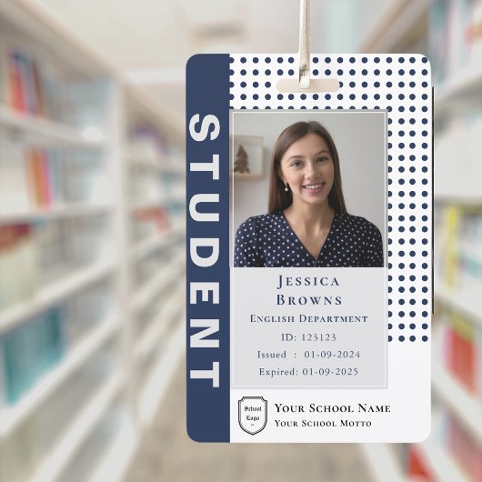 Badge Ecole moderne marine photo bleu Université