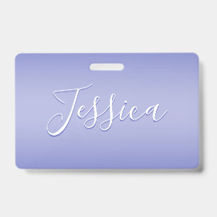 Badge Écriture cursive éditable Violet blanc et violet