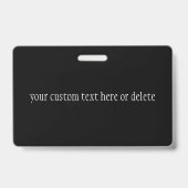 Badge Écriture élégante de monogramme modifiable | Noir (Arrière)
