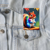 Badge Écureuil Assis Coloré Mignon (Insitu)