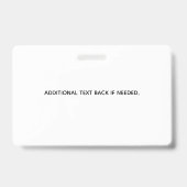 Badge Editable Pet ID Card ,Navy White Service Dog Logo (Back)