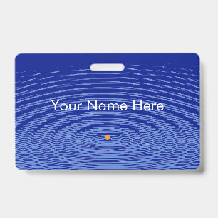 Badge Effet ondulé graphique minimaliste bleu sur bleu