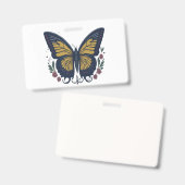 Badge Élégance Ethérée : Papillon romantique (Avant & arrière)