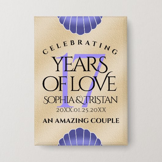 Badge Élégant 17ème anniversaire de Mariage des obus (Recto)