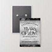 Badge Élégant 25e anniversaire de Mariage d'argent (Recto/Verso)