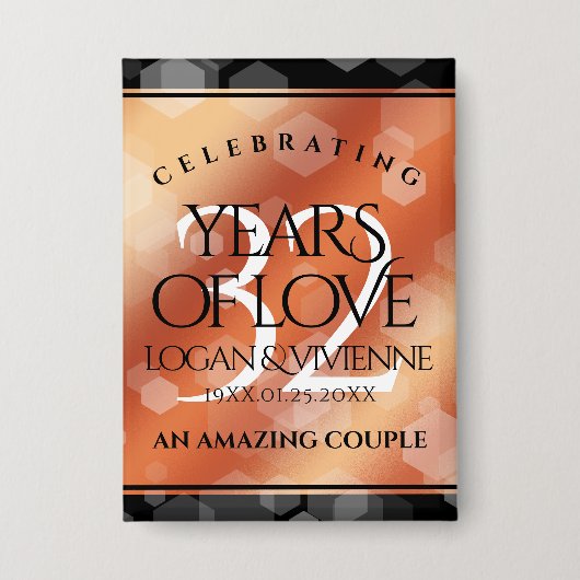 Badge Élégant 32ème anniversaire de Mariage de bronze (Recto)