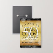 Badge Élégant 50e anniversaire de Mariage d'or (Recto/Verso)