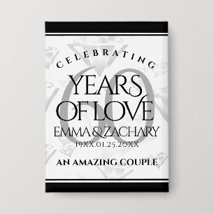 Badge Élégant 60e anniversaire de Mariage de diamant