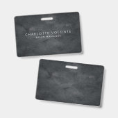 Badge Élégant Art professionnel gris élégant (Avant & arrière)