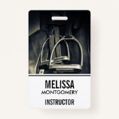 Badge Élégant bâton d'argent sur selle d'équitation angl (Dos)