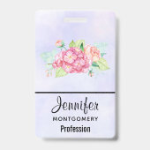 Badge Elégant Bouquet de fleurs rose (Arrière)