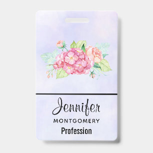 Badge Elégant Bouquet de fleurs rose