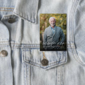 Badge Elegant Celebration of Life Script Photo Funeral (Insitu)