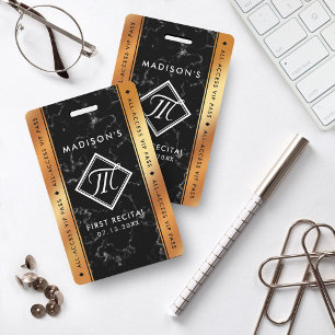 Badge Elegant Copper Foil Black Marble VIP Event