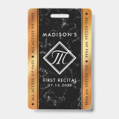 Badge Elegant Copper Foil Black Marble VIP Event (Back)