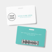 Badge Elegant custom Logo Employee Simple (Avant & arrière)