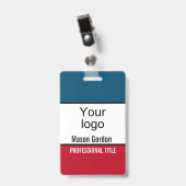 Badge élégant et minimaliste (Avant avec clip)