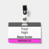 Badge élégant et minimaliste (Avant avec clip)