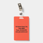 Badge élégant et minimaliste (Arrière avec clip)