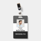 Badge élégant et minimaliste (Avant avec clip)