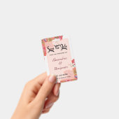 Badge Élégant Faire-part de Date Fleur de Corail Aquarel (Manuel / portable)