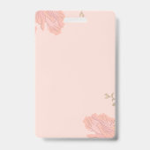 Badge Élégant Faire-part de Date Fleur de Corail Aquarel (Arrière)