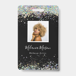 Badge Élégant Holographe Parties scintillant maquillage