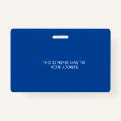 Badge Élégant Homeschooling School ID Blue Gold Logo (Dos)