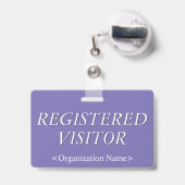 Badge Élégant insigne "VISITEUR INSCRIT" (Back with Retractable)