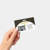 Badge Élégant Invité Diplômé Or Noir (Manuel / portable)