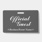 Badge élégant "Invité officiel" (Arrière)