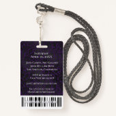 Badge Élégant Léopard noir violet VIP All Access Pass (Derrière avec lanière)