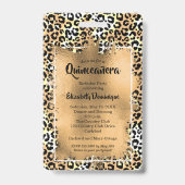 Badge Elégant Leopard Quinceañera Invitation VIP Pass (Arrière)