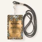 Badge Elégant Leopard Quinceañera Invitation VIP Pass (Derrière avec lanière)