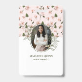 Badge Élégant logo de monogramme botanique Aquarelle flo (Front)