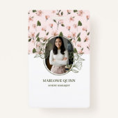 Badge Élégant logo de monogramme botanique Aquarelle flo (Devant)