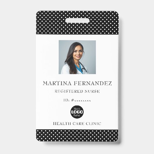 Badge Élégant logo noir Infirmière inscrite (Front)